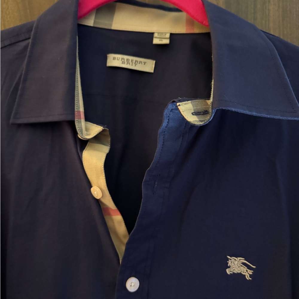 Burberry Dark Blue Casual Button Down Shirt - Picture 2 of 5